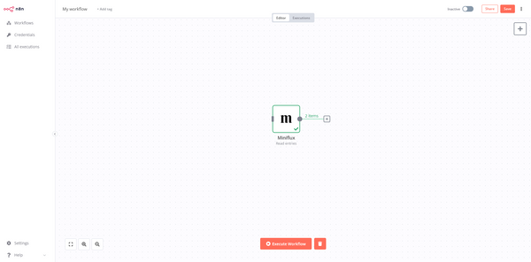 Miniflux node for n8n
