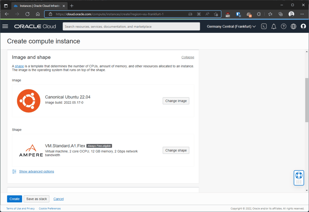Instance settings